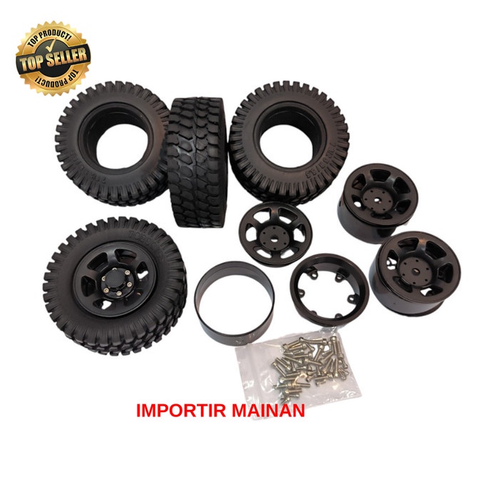 ban rc 1.55" termasuk ve plastik beadlock 4pcs rc crawler 1/12 1/10 Siap kirim