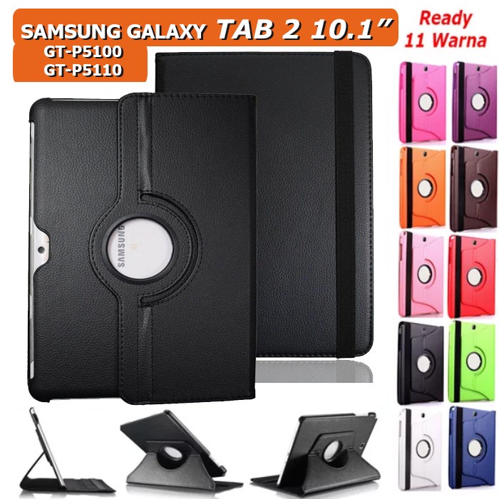 Jt Top Samsung Tab 2 10.1 P5100 Rotate Leather Flip Case Flipcover Casing