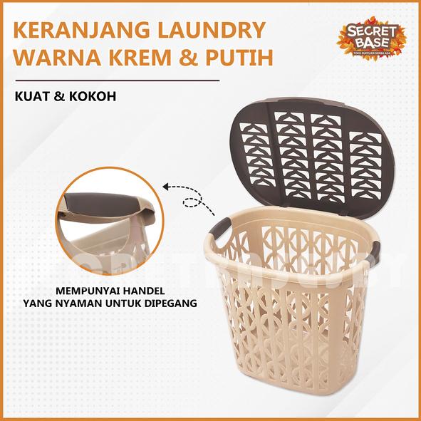 JTTOP" [COD] KERANJANG LAUNDRY + TUTUP - KERANJANG BAJU PAKAIAN BESAR SERBAGUNA PLASTIK KERANJANG