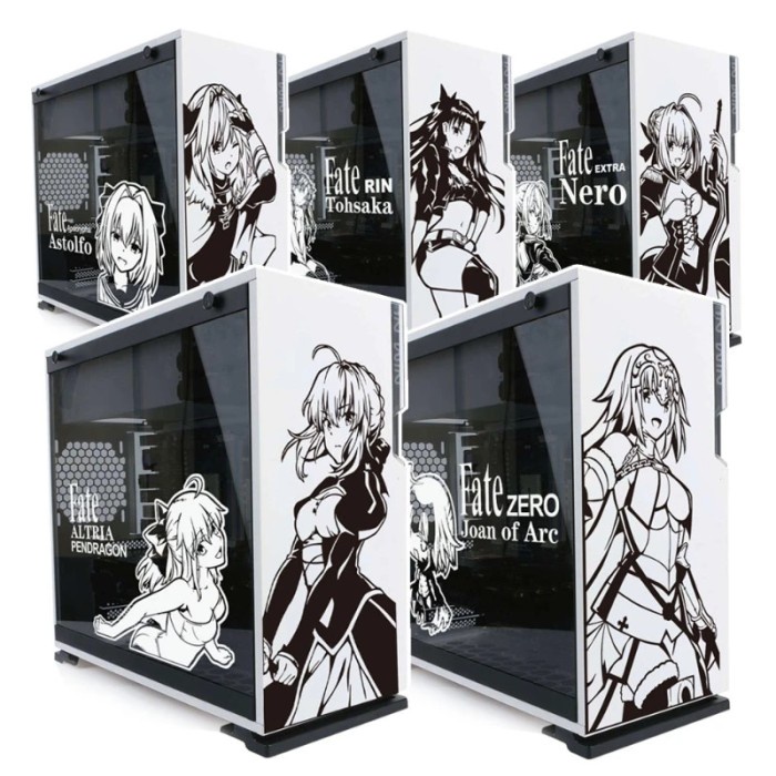 Fate Saber Joan Astolfo PC Case Stickers Anime Decal for ATX Computer