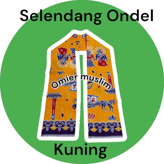 New Syal Selendang Cukin Ondel Motif Betawi Ukuran Anak Sampai Dewasa Kuning Biru Hijau Ready