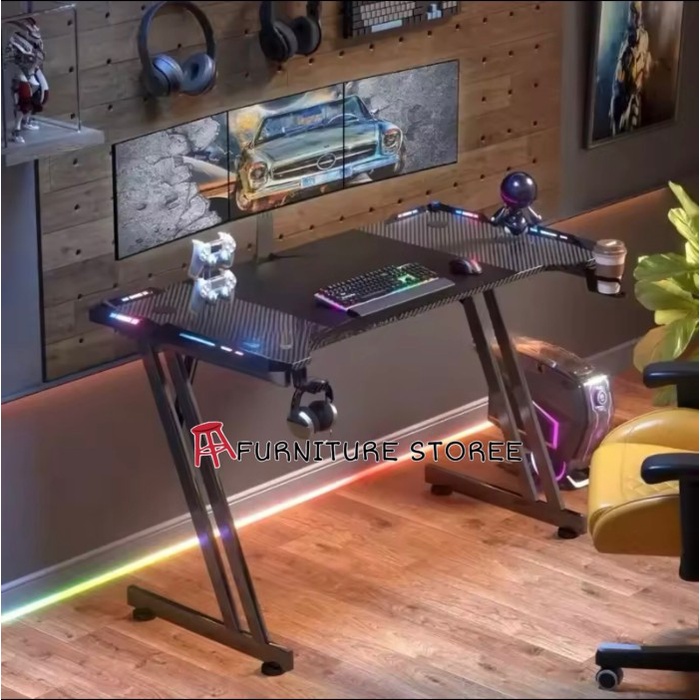 Meja Gaming Belajar Meja Komputer Led Meja Kerja Meja Bermain Anak Gaming Table