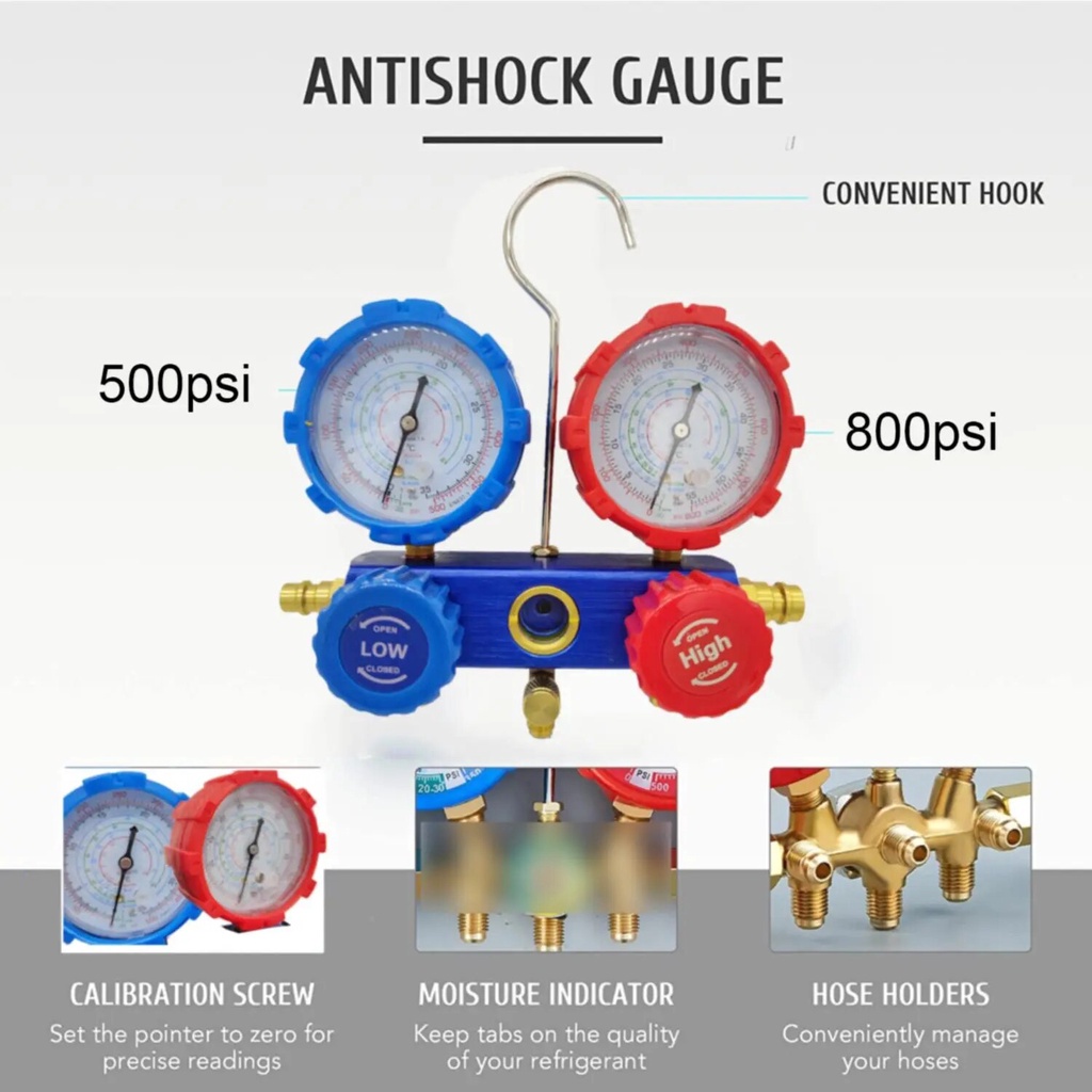 BRASS DOUBLE MANIFOLD MULTI ONE COOL PENGISIAN GAS DINGIN AC MOBIL AC KULKAS AC RUMAH