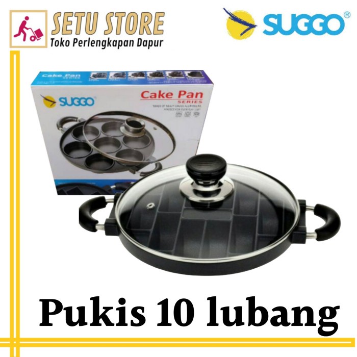 TERBARU Cetakan kue SUGGO lubang 10 pukis pancong loyang cetak kue praktis