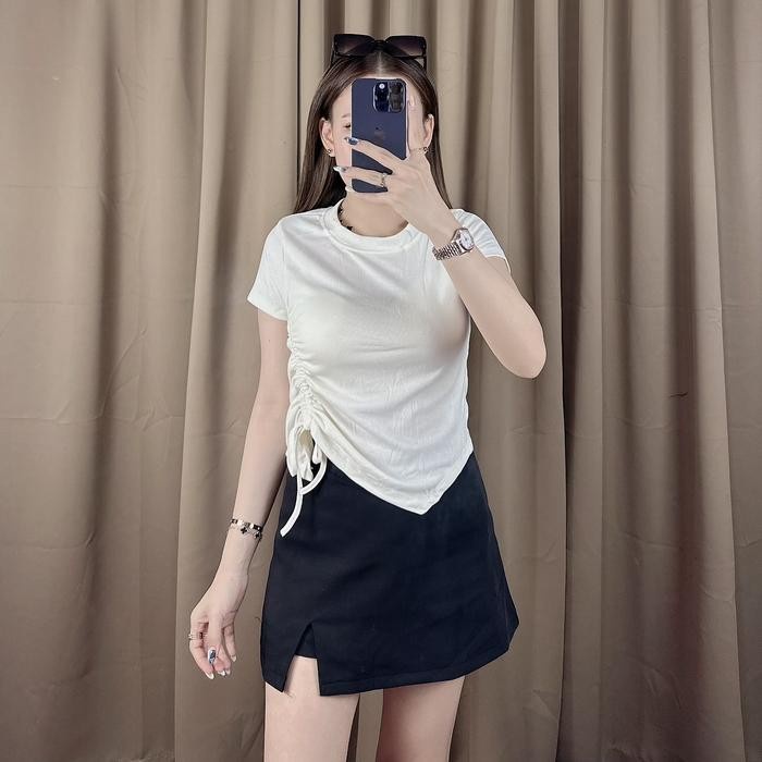 (Best) Scrunch rib top atasan rib kerut