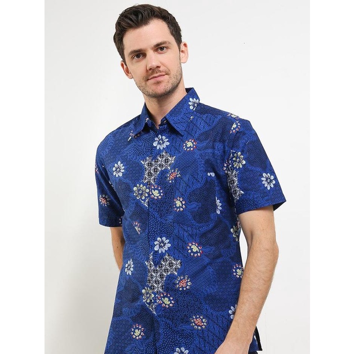 Product Laris Arjuna Weda Hem Batik Pria Motif Kembang Kawung - Body Fit Bahan Katun Lengan Pendek
