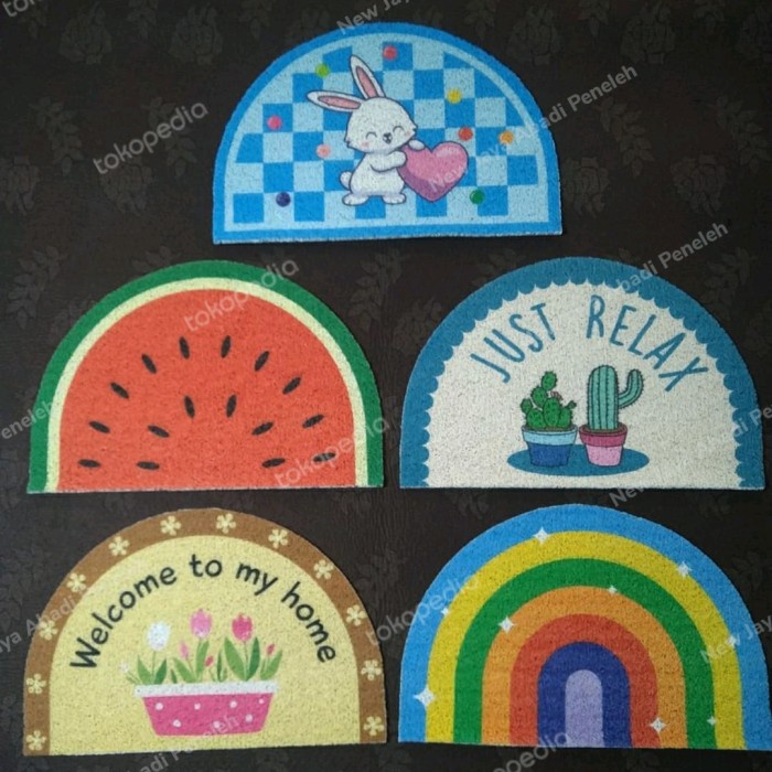 Murah Keset Halfround Mie Bihun Rumah Kamar Mandi Anti Slip Lucu Bagus