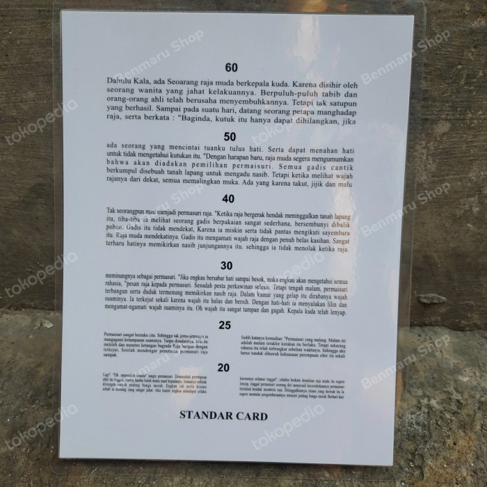 [BestSeller] Reading chart / Kartu jaeger (sudah dilaminating)