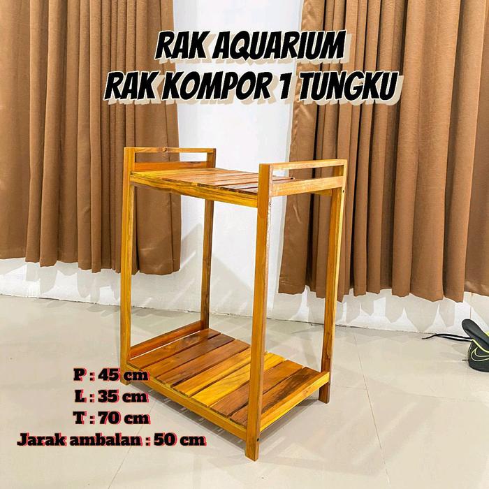 RAK KOMPOR 1 TUNGKU KAYU JATI PLITUR