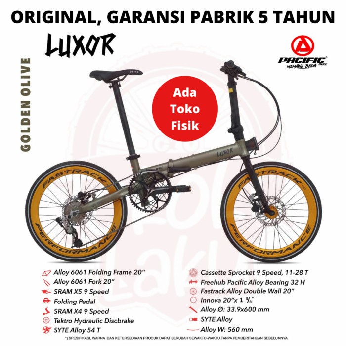 Terlaris Sepeda Lipat Pacific Luxor 20 Inch Seli Folding Bike Free Rakit