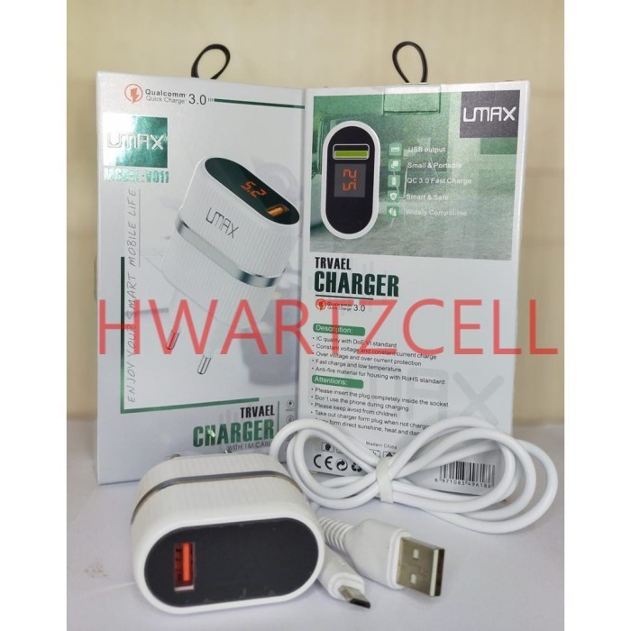 (BestSeller) CHARGER TC UMAX DIGITAL LED LCD V011 3.0A FAST CHARGING + KABEL