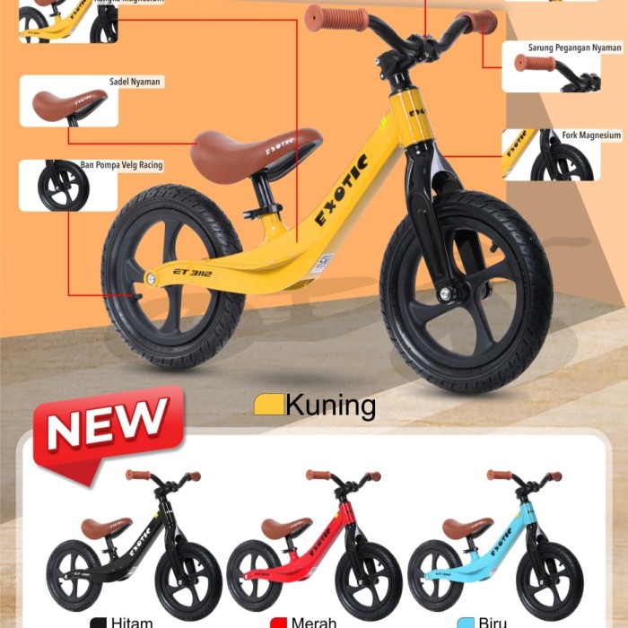 Push bike Exotic ET 3112 Balance bike Keseimbangan Kode 297