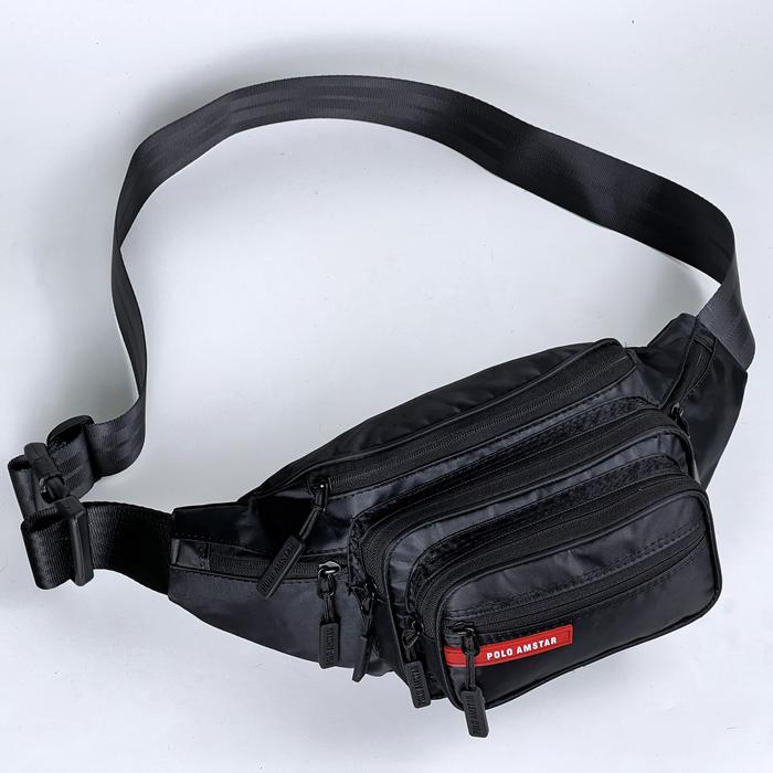 Nevarastore- Waistbag Parasut Stylish Polo Amstar Tas Selempang Pinggang Pria 7 Ruang