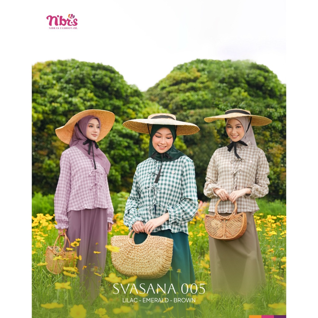 NIBRAS GAMIS SVASANA 005 LILAC, EMERALD, BROWN / Gamis Pesta Mewah Elegant / Nibras Dress Premium Te