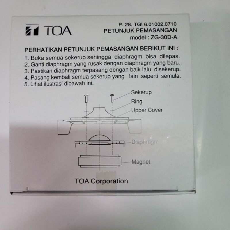 SEPUL CORONG/HORN TOA 25 WATT ZG 30 DA