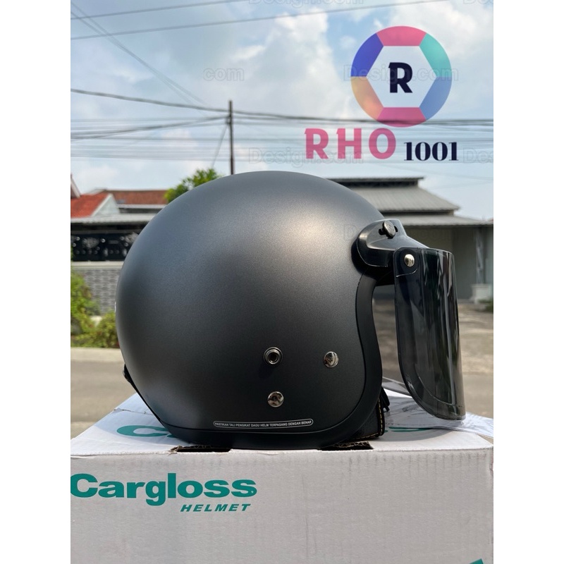 Termurah Helm Cargloss Cfm Solid Original 100% Retro Half Face Full Leher
