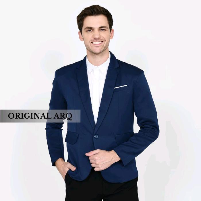 JAS BLAZER PRIA MODEL SLIMFIT WARNA BIRU NAVY POLOS TERBARU Hitam Formal Panjang Kantor Kerja Keren