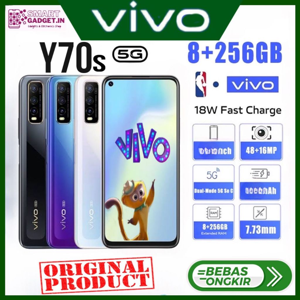 VIVO Y70s 5G RAM 12GB+512GB LAYAR 6.53INCH 4K BATERY 4500mAh TRIPLE REAR CAMERA