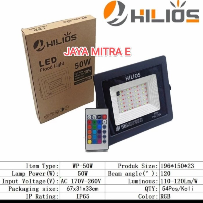 Hilios Lampu Sorot LED 50Watt RGB SMD IP65 Outdoor