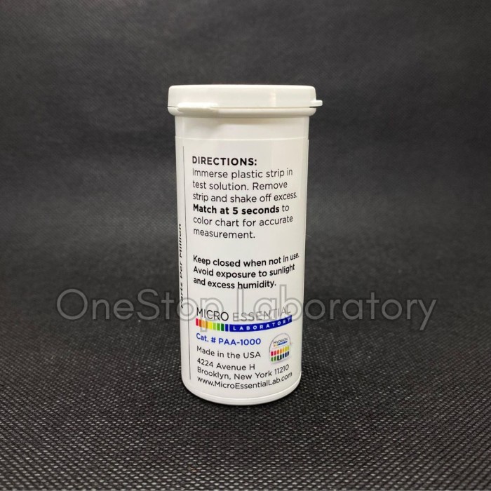 Hydrion PAA-1000 Peracetic Acid (PAA) test strip 0-1000 ppm PAA1000