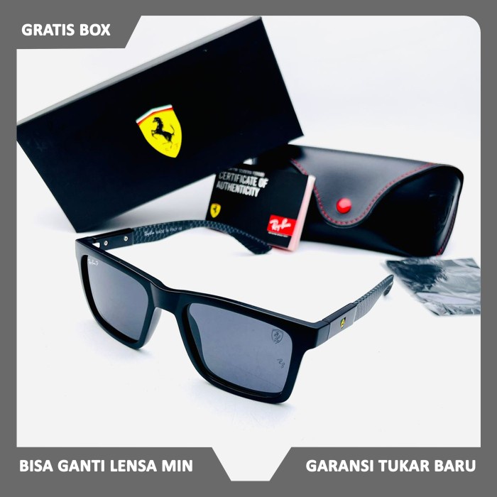 *TOP* NEW KACAMATA SANGGLASS RAYBAN006 FERARRI 8342 KOTAK POLARIZED + UV400 / KACAMATA PRIA /