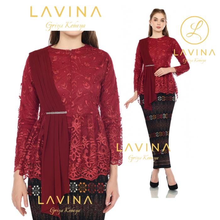 Promo Set Kebaya Blouse Selendang Aurel - Model Kebaya Terlaris 2023 - Baju Kebaya Pesta Dan Wisuda