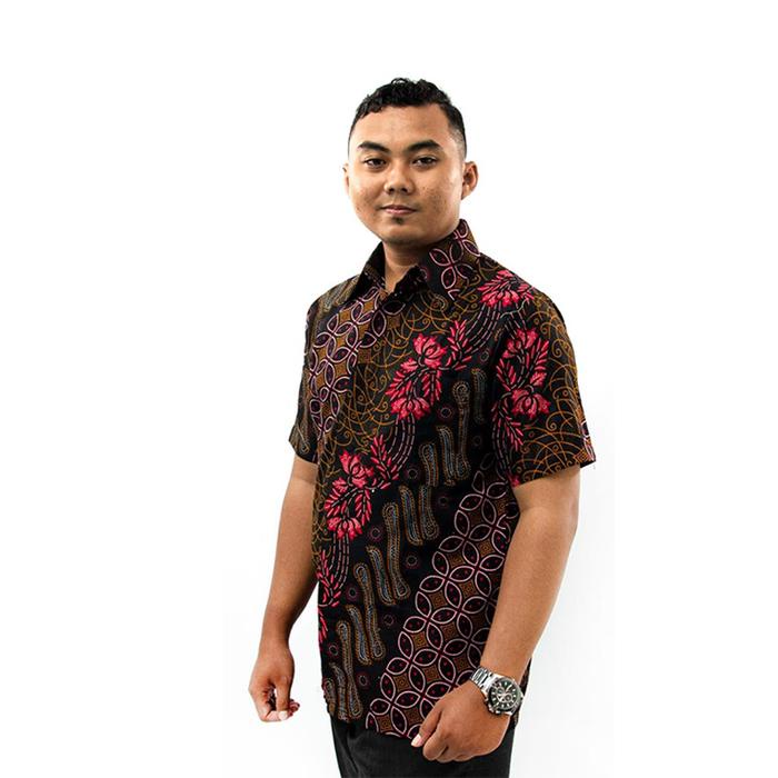 Promo Batik Couple Selendang Merah Modern - Dress Batik - Hem Batik - Baju Kondangan - Baju Resepsi