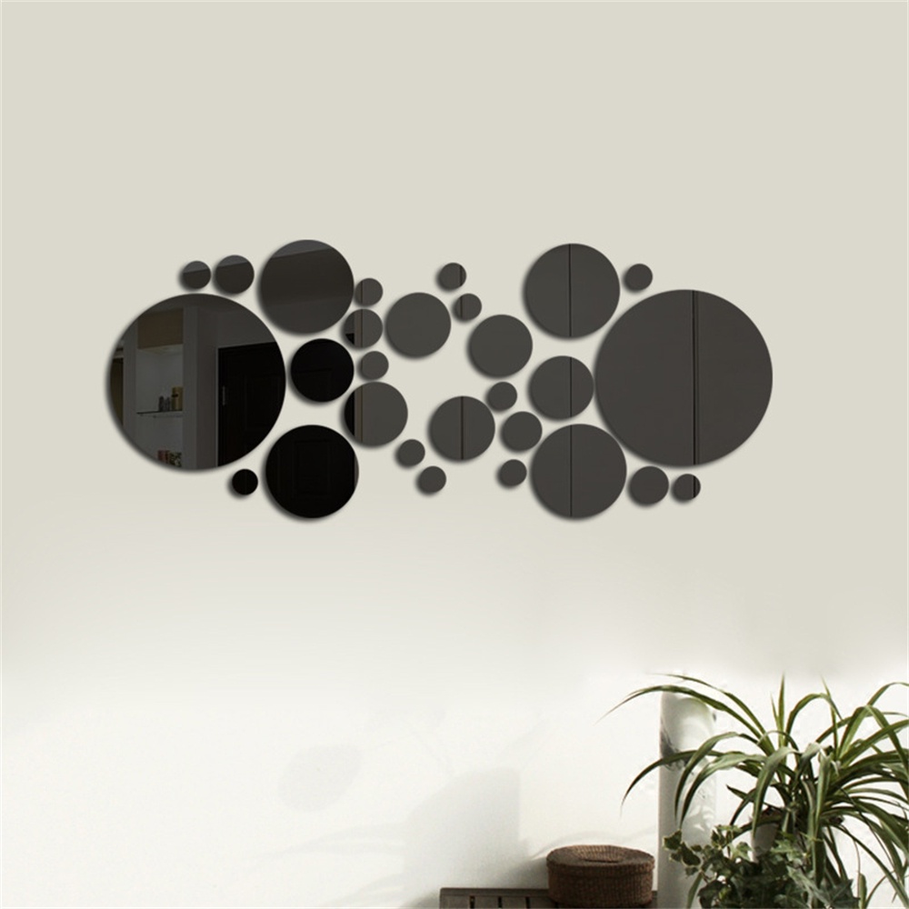 3D Acrylic Mirror Wall Sticker Round Mirror Decal Self-Adhesive Wall Sticker Decal Diy Mirror