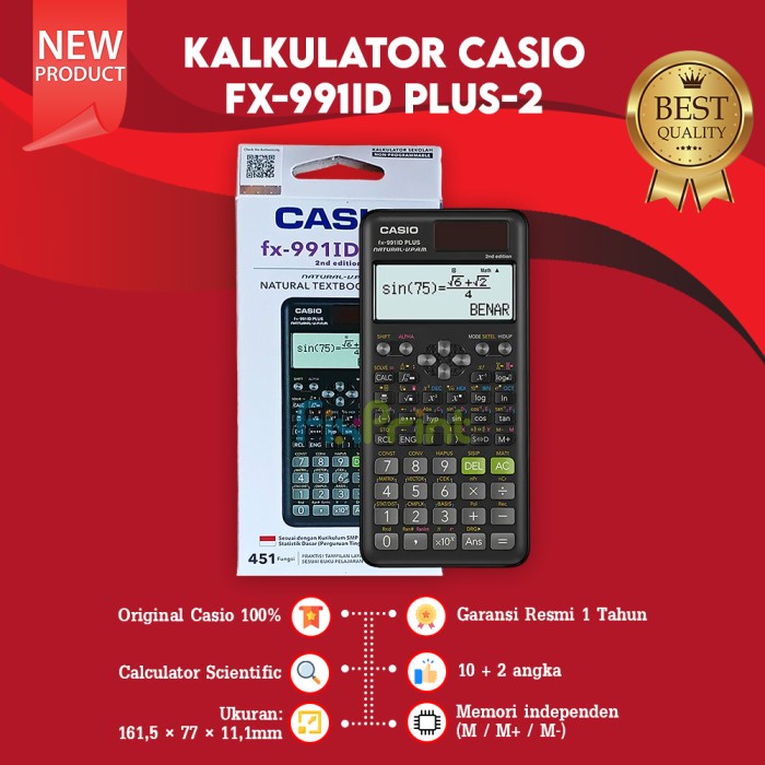 

Jual [READY] Kalkulator Scientific FX 991ID PLUS-2 Casio Calculator Ilmiah Original