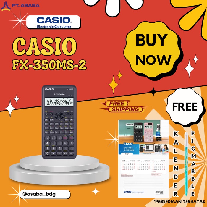

Jual [READY] CASIO FX-350MS 2nd Ed - Kalkulator Sekolah - Scientific - 240 fungsi