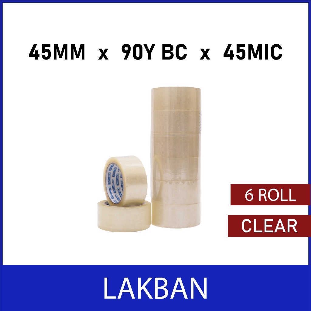 

1 Slop Lakban Bening / Lakban Cokelat 90 Yard BC X 45MM Termurah 1 Slop 6 Roll