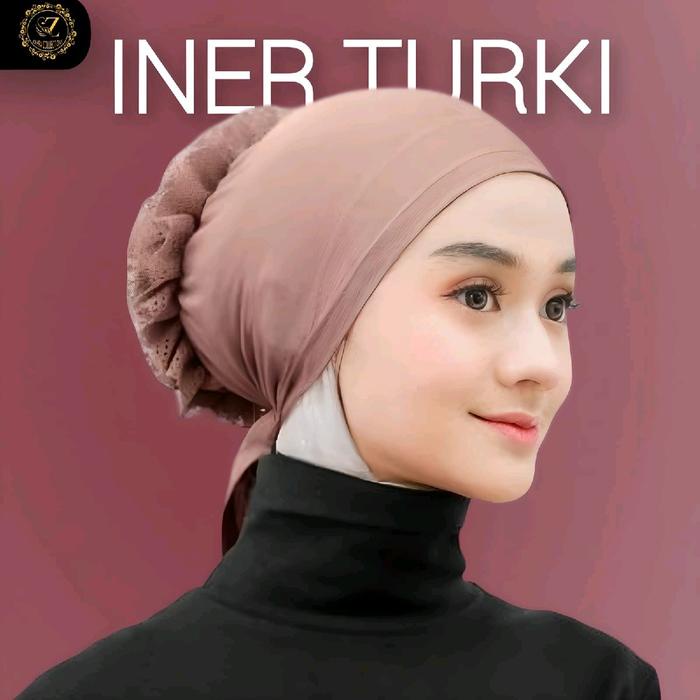 Daleman Turki Brukat Besar/Cepol Turki Bervolume Besar Ciput Renda Jilbab Dalaman Daleman Hijab