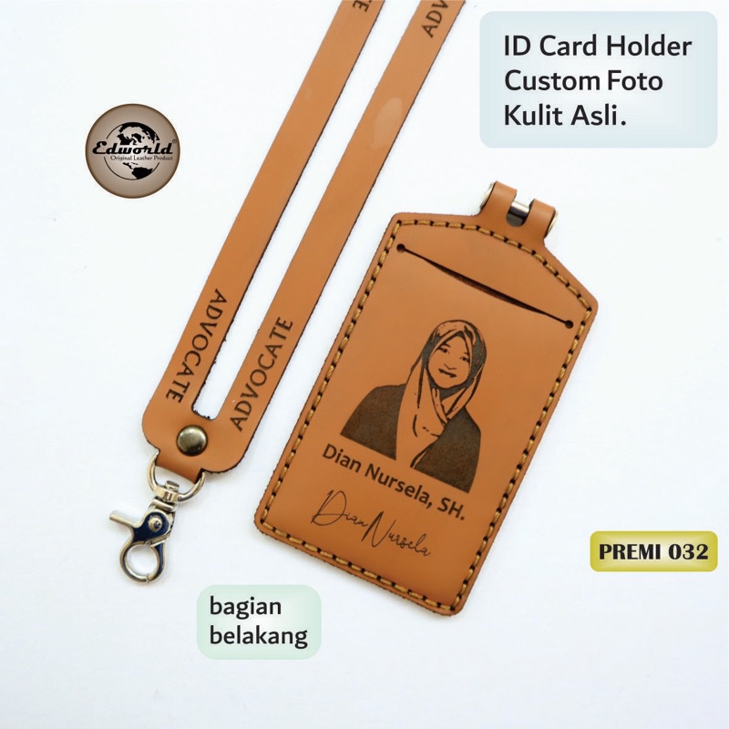 

ID Card Holder Kulit Asli Custom Foto Premium