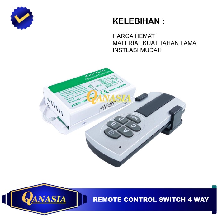 Remote Control Saklar 4 Channel Remote Switch 4 Way
