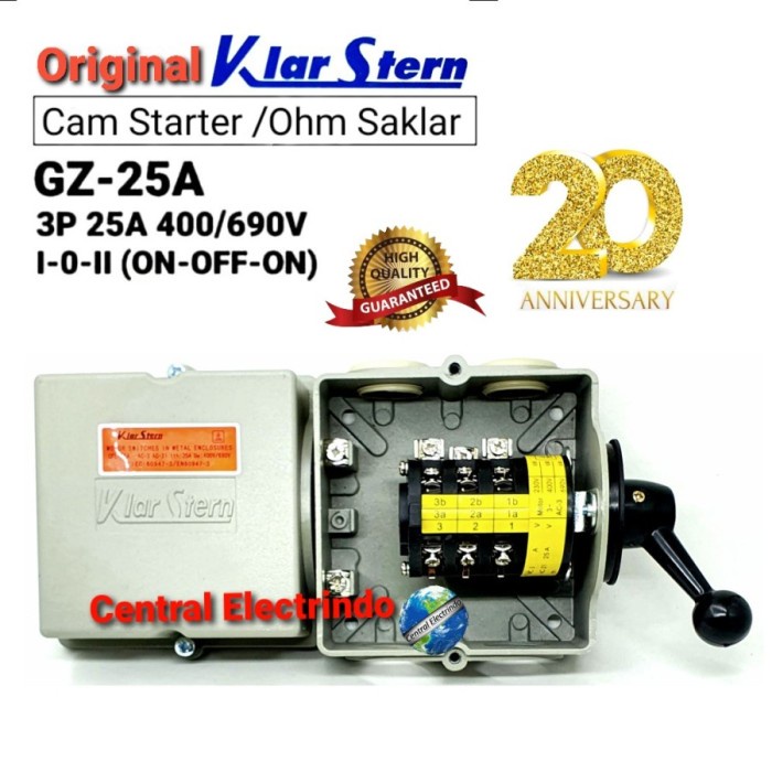 KLARSTERN Cam Starter Ohm Saklar 3P GZ 25A I-0-II