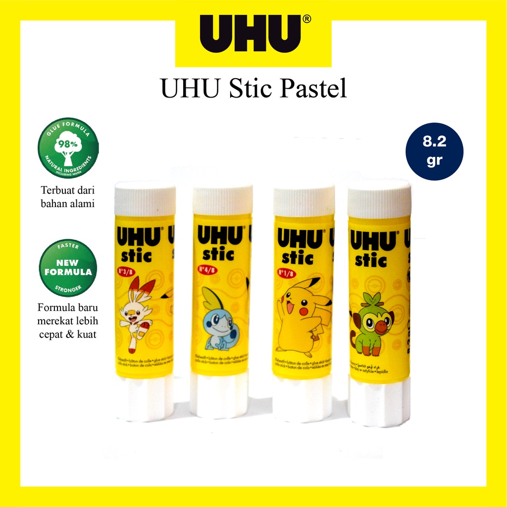 

Lem UHU Stick 8.2 Gram / Mario Kart Version / isi 4 Pcs / Lem Stik Putar / Original Made In Germany