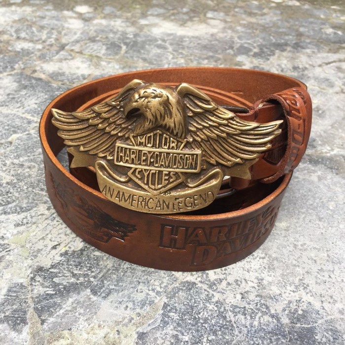 *TOP* IKAT PINGGANG PRIA KULIT ASLI SABUK COWOK HARLEY DAVIDSON ELANG