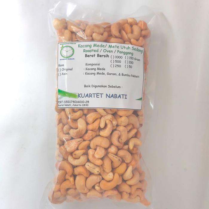 

terbaru !!! 1000gr roasted kacang mede utuh size sedang / super - mete sulawesi varian rasa original