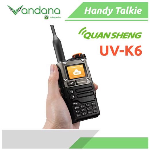 Grosir Ht Walkie Talkie Quansheng Uv K6 Uvk6 Air Band 5W Uhf Vhf Type C Charger Antena