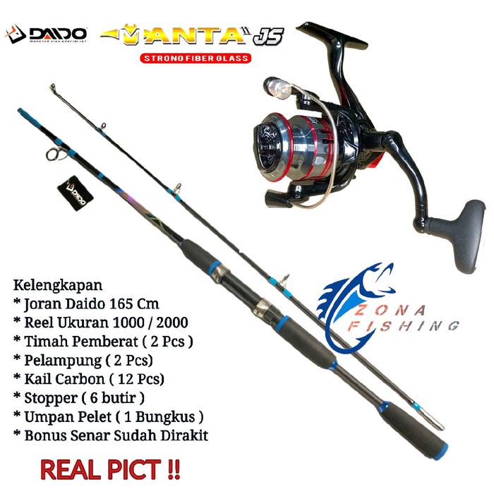 Diskon Fullset Pancing Joran Daido Japan Style 165 Cm Reel Jirou 1000 2000 Siap Pakai Cod