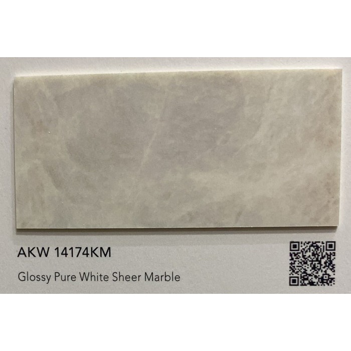 HPL AICA AKW-14174-KM Glossy Pure White Sheer Marble