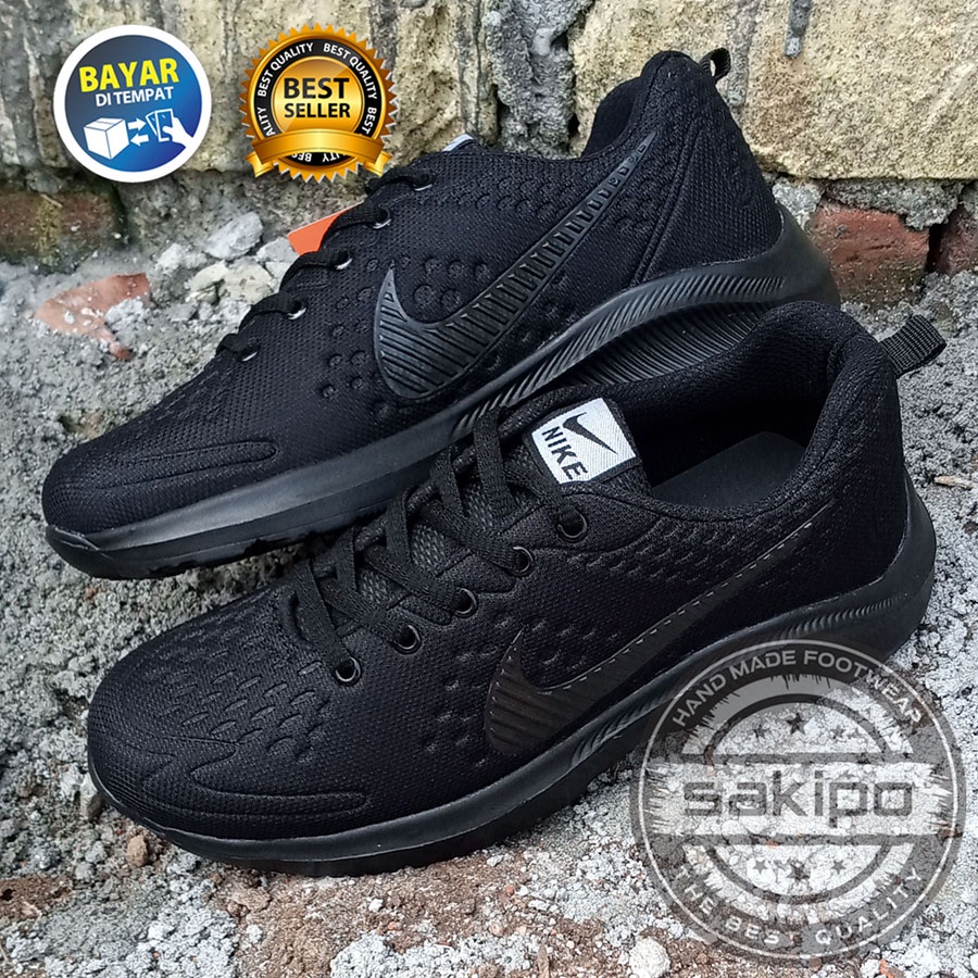 PROMO / Sepatu Sekolah Hitam Polos SD SMP SMA SMK Kuliah Sepatu Jogging Aerobik Hitam Pria Wanita