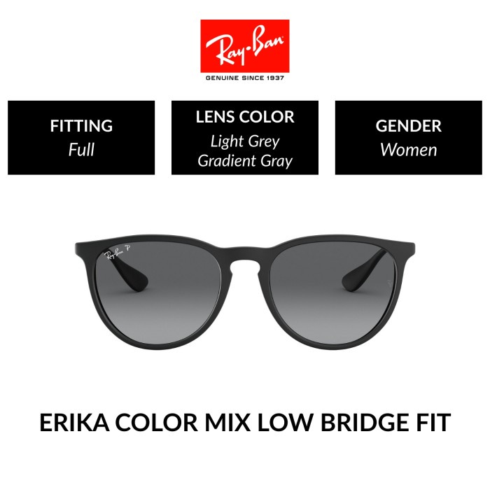 Terbaru Ray-Ban Erika Polarized Rb4171F 622/T3 Full Fit Kacamata Hitam
