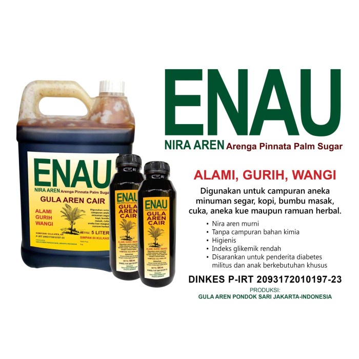 

Gula Aren Cair organik ENAU 100% murni nira Aren