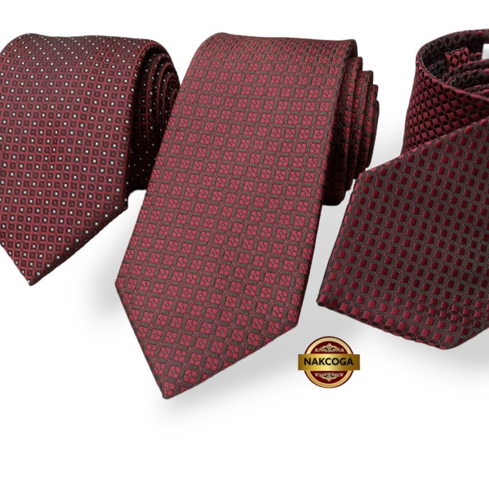 PREMIUM dasi maroon gelap dasi merah lebar 3 inchi dasi pria motif import
