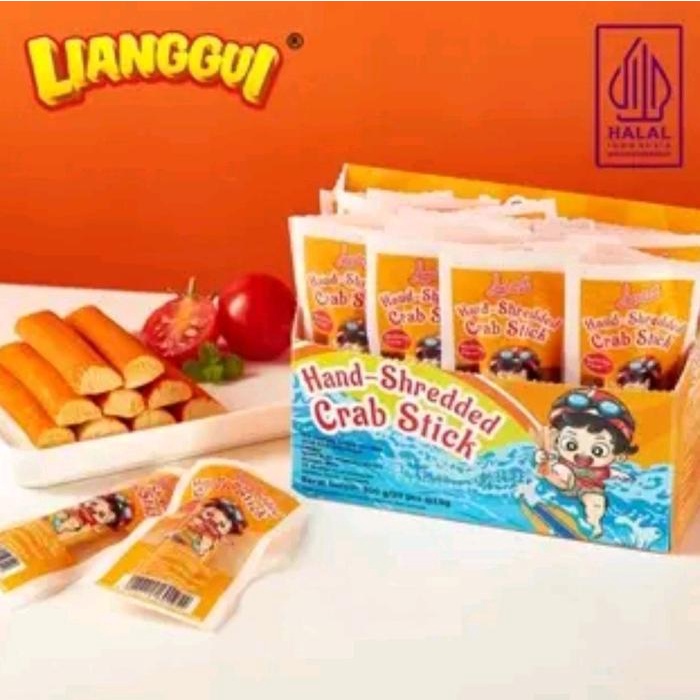 

CRAB STICK HAND SHREDDED Latiao ( Spicy & Barbecue) 300g/20 pcs @15g BPOM makanan gurih lezat dan