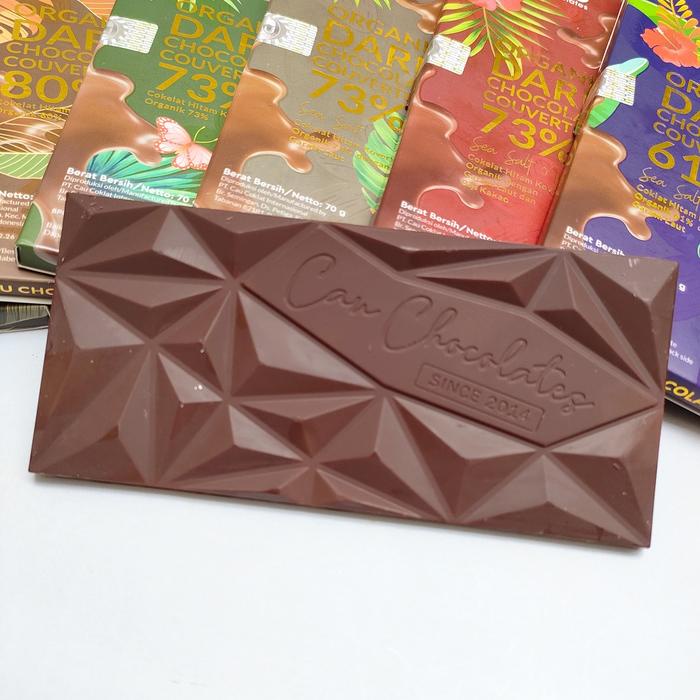 

CAU - Organic Dark Chocolate Couverture Dairy Free 70g ( Cokelat Coklat Hitam Premium Bebas Susu )