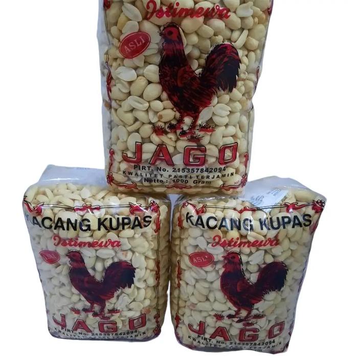 

Kacang Tanah Kupas "MENTAH" Cap Jago 1 KG Camilan Food