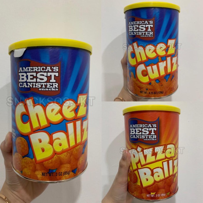 

AMERICA'S BEST CANISTER CHEEZ BALLZ / PIZZA BALLS / CHEESE CURLS