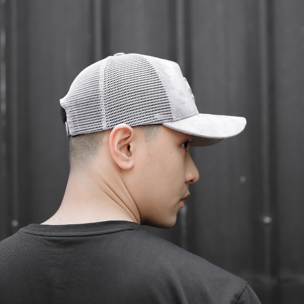 IK Topi Trucker Suede Brown Topi Pria Jaring Baseball